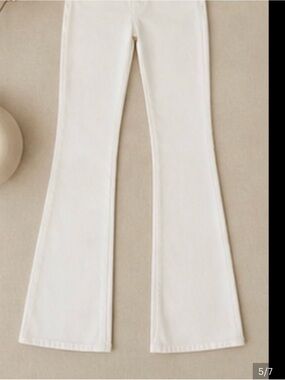 Paige White Flared High-Rise Pants